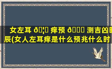 女左耳 🦈 痒预 🐈 测吉凶时辰(女人左耳痒是什么预兆什么时辰好)